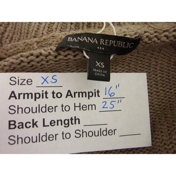 Banana Republic Open Sweater Cardigan Beige Brown XS - Picture 6 of 6
